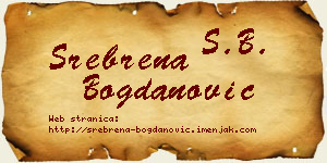Srebrena Bogdanović vizit kartica